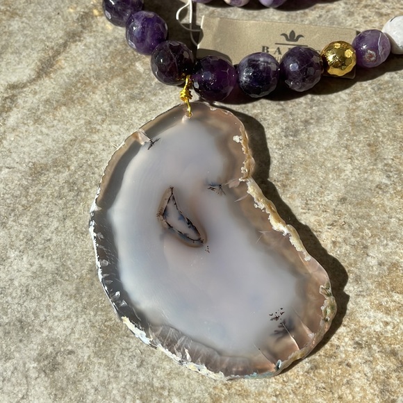 Barse Amethyst and Agate Necklace - Picture 2 of 7